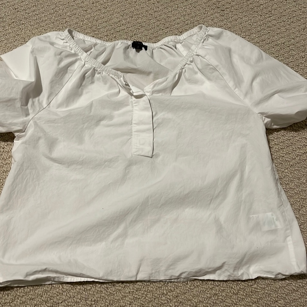 Crew puff sleeve peasant top
